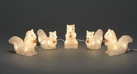 Garden Christmas Lights Decoration SQUIRRELS  Indoor Outdoor LED Acrylic 5 pc