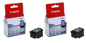 2x Original Genuine Canon PG512 Black Ink Cartridges Twin Combo Pack