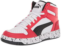 PUMA Men's Rebound Layup Sneaker, White Black-high Risk Red, 13 UK