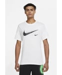 Nike Air Print Mens Sportswear Multi Swoosh T Shirt in White Jersey - Size X-Large