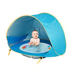 FMBK666 Baby Beach Tent, Pop-up Baby Tent with Swimming Pool,Automatic Foldable Portable Tent with Sun Protection,Anti UV UPF 50+ for Beach Holidays
