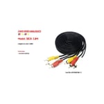 Trade Shop Traesio - 3m Audio Video Analogique Extension Cable 3 Rca-3rca Male Stereo Dvd Tv Pc