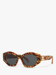 Celine CL40238U Oval Sunglasses, Light Brown