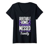 Womens IBS Irritable Bowel Syndrome Messed With Wrong Family V-Neck T-Shirt