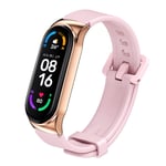 BDIG Xiaomi Mi Band 5 Mi Band 6 Strap Bracelet Replacement,Colorful Waterproof Soft Silicone Bracelet Wristband WatchBand Accessories for Xiaomi Mi Band 3 Miband 4 (Pink)