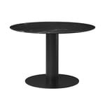 Gubi - GUBI 2.0 Dining Table, Ø 110 cm, Skiva: Marmor - Nero Marquina, Bas: Svart - Matbord