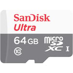 SanDisk Ultra microSDXC - 64GB Class 10 UHS-I 80MB/s minneskort med adapter