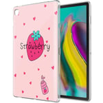 Yoedge Case Compatible for Samsung Tab S5E 10.5-Cover Silicone Soft Clear with Design Print Cute Pattern Antiurto Shockproof Back Protective Tablet Cases for Samsung Tab S5E 10.5, Strawberry