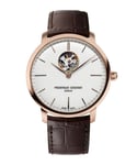 Frederique Constant Frédérique Slimline Heart Beat Mens Brown Watch FC-312V4S4 Leather (archived) - One Size