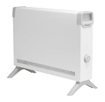 Dimplex ML2T 2kW Convector Heater, Freestanding Electric Plug In Convector Radiator, Floor Standing with Thermostat & Anti Frost Setting, Portable or Fixed, Quiet, Slim & Lightweight – White/Grey