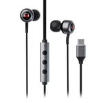 Monster SG10 Gaming Earbuds: USB-C Wired Headphones with Built-in Microphone & Volume Control, Ultra 7.1 Surround Sound, Compatible with USB Type-C Port Devices, Black (2MNEB1723B0L2)