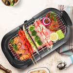 Electric Griddle Non-Stick Indoor Grill,Stainless Steel Heating Tube, Low-Fat Meals Adjustable Temperature, The Baking Tray Can Be Removed Easy To Clean Design