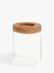 John Lewis Airtight Glass Storage Jar with Acacia Wood Lid, Clear/Natural