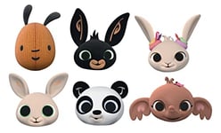 Star Cutouts SMP451 Bing Bunny Six Pack Cardboard Face Masks Featuring Charlie, Coco, Pando Sula, Flop and Bing