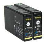 2 Go Inks Yellow Ink Cartridges to replace Epson T7904 (79XL Series) Compatible/non-OEM for Epson Workforce Pro Printers