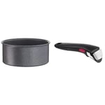 Tefal Ingenio Natural Force Casserole 16 cm / 1,5 L, Empilable, Antiadhésive, Induction, Fabriqué en France L3962802 & Ingenio Poignée amovible noire, Empilable