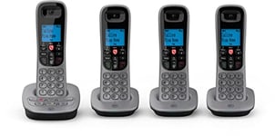 BT 7660 Cordless Landline House Phone with Nuisance Call Blocker, Digital Answer Machine, Quad Handset Pack