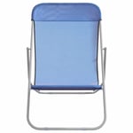 Foldbare strandstole 2 stk. textilene og pulverlakeret stål blå