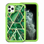 for iPhone 11 Pro Max Case, Slim Stylish Sparkle Geometric Marble Protective Full Body Shockproof Case Protective Rugged Hard Plastic Back Bumper Case Cover for iPhone 11 Pro Max green
