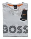 HUGO BOSS T-SHIRT TeeBOSSRete RELAXED FIT WHITE SIZE L NEW NWT
