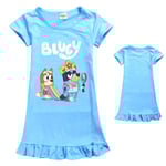 5-12 år Kids Bingo Bluey Pyjamas Flickor Pyjamas Klänning Pyjamas Nattklänning Klänningar Gåvor Light Blue 9-10Years
