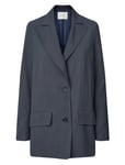 Aviator Side Split Jacket - Harley Designers Single Breasted Blazers Navy Rabens Sal R