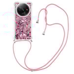 SKALO Xiaomi Redmi A3 Kvicksand Glitter Mobilhalsband - Roséguld Rosa guld