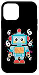 Coque pour iPhone 12 mini T-shirt 6ème anniversaire robot robot pour enfants de 6 ans garçons et filles