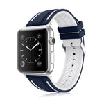 Apple Watch Series 3 2 1 38mm silikon armbandsrem träningsklocka - Blå och vit Flerfärgad