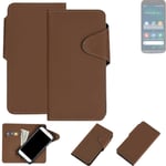WALLET CASE PHONE CASE FOR Doro 8050 BROWN BOOKSTLYE PROTECTIVE HULL FLIP POUCH