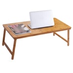 FTFTO Home Accessories Desk Bamboo Folding Coffee Small Square Computer Desk Strong Bearing Capacity Sturdy and Heavy Duty Desk for Small Space