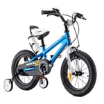 RoyalBaby Vélo Enfants Garçon Fille Freestyle BMX Vélo Bicyclette Vélo Enfant 14 Pouces Bleu