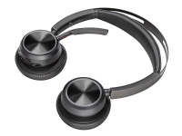 Poly Voyager Focus 2 - Headset - på örat - Bluetooth - trådlös, kabelansluten - USB-A via Bluetooth-adapter - svart - Certifierad för Microsoft-teams