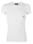Emporio Armani Underwear Men's Essential Megalogo V-Neck T-Shirt Pyjama Top, White, XL