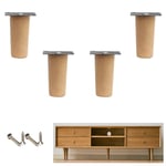 4pcs Furniture Support Legs Solid Beech,Replacement Sofa Bed Feet,Vertical Wooden Kitchen Table Leg,Dining Table Coffee Table Feet,for Cupboard,Bench,TV Cabinet,with Mounting Accessories (10cm/4")