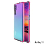 JollyFX Spring Case klar TPU-gelskydd med färgstark ram för Huawei P30 Pro - Light Pink