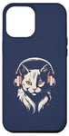 Coque pour iPhone 12 Pro Max Chat avec casque musique cool DJ gamer chat design