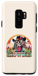 Coque pour Galaxy S9+ Rétro Cowgirl Western Rodéo Howdy Squelette Coucher de Soleil Désert