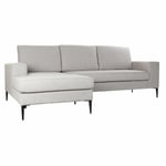 Chaiselong sofa Grå Polyester Metal (240 x 160 x 88 cm)