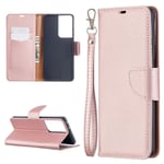 Samsung Galaxy S21 Ultra 5G fodral med en rem - Roséguld