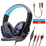 LED Light Gaming Over Ear Headset Gamer casque Deep Bass Game Headphones Écouteur pour ordinateur PC PS4 XBox audifonos gamer fones-Blue LED PC
