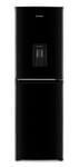 Montpellier MS175DBK 55cm Static Fridge Freezer Black-With Water Dispenser