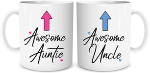 CiderPressMugs® Set of 2 Mugs Couples Mug Awesome Auntie Awesome Uncle Gift Brother Sister Present Niece Nephew