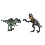 Jurassic World Slash ‘N Battle Scorpios Rex Action & Sound Dinosaur Figure Camp Cretaceous with Movable Joints, HCB03 & Dominion Dinosaur Toy, Strike N Roar Giganotosaurus, GYW86