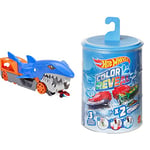 Hot Wheels Shark Chomp Transporter Playset with One 1:64 Scale Car- GVG36 & Color Reveal (2 Pack) 1:64 Scale Vehicles with Surprise Reveal & Repeat Color-Change; Gift for Kids 3 Years Old & Up - GYP13