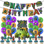 Teenage Mutant Ninja Turtles Temafest Set Banner Drag Flag Ballong Kit Tårta Cupcake Toppers Tillbehör