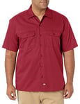 Dickies Men's Short Sleeve Work Casual Shirt, Red (English Red), L UK