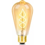 3x Ampoule led E27 Vintage - Lampe ST64 Rétro Blanc Chaud à Filament 4W, Ampoule à Incandescence 2200K Style Edison, Éclairage Décoratif Économique
