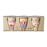 Rice - Melamine Cups with Fun Fair Prints - Pink - Small
