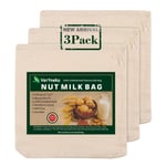 Nut Milk Bag Reusable, 3 Pack 12" x 12" All Natural Cheesecloth Bags, 100% Unbleached Cotton Cloth Bags Strainer for Straining Almond/Soy Milk Greek Yogurt Cold Brew Coffee Tea Beer Juice Cheese Cloth
